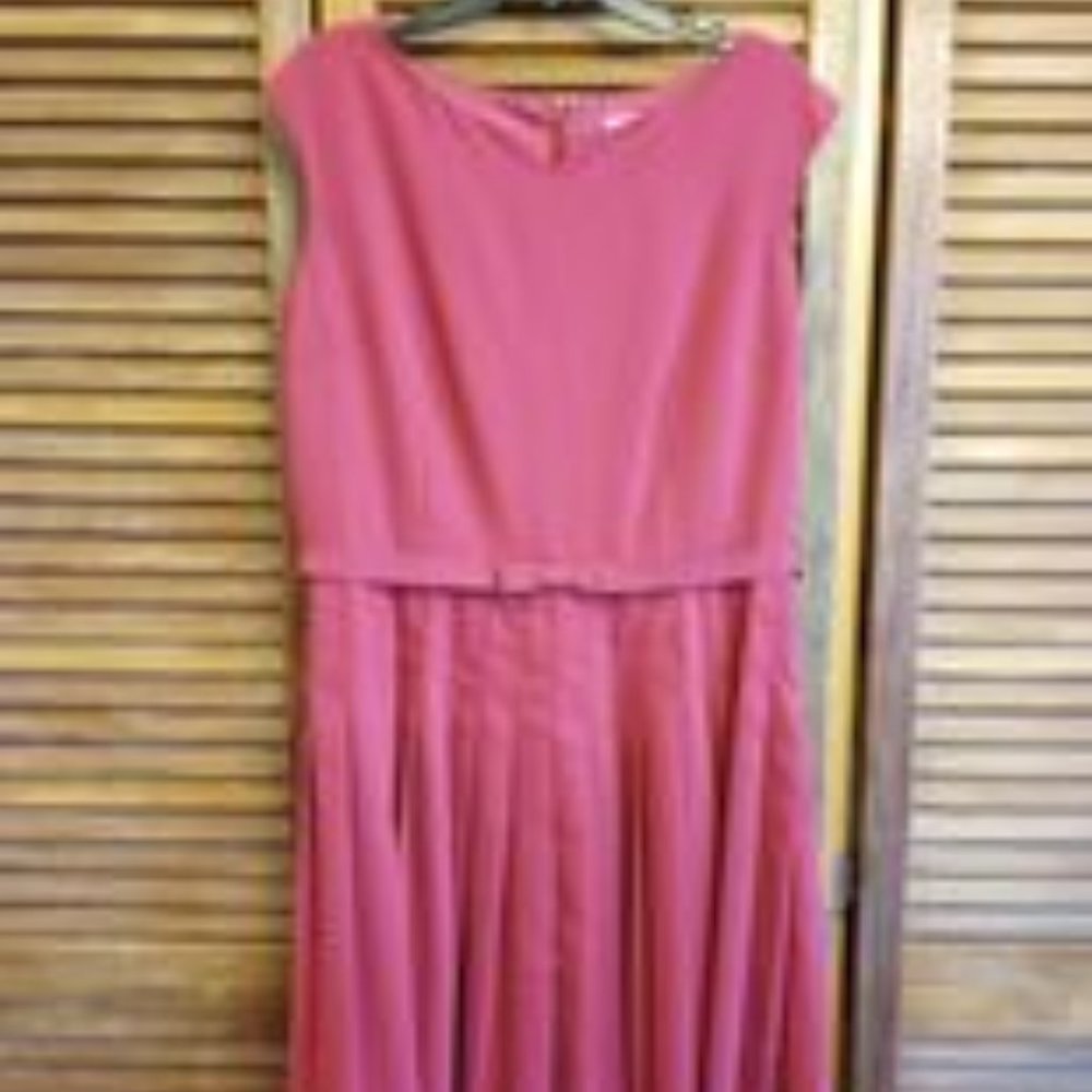 Dusty rose pleated dressy dress by David Warren for women size 14